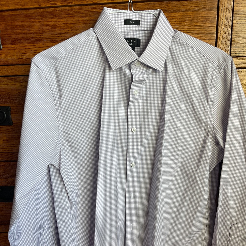 JCrew Ludlow shirt lavender and white gingham